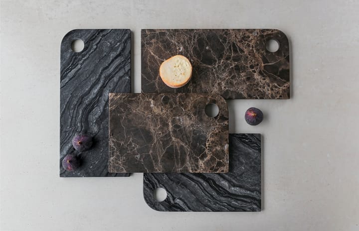 Marble serveringsbrett large 18x38 cm, Black-grey Mette Ditmer