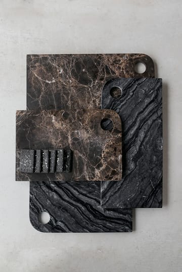 Marble serveringsbrett medium 20x30 cm - Black-grey - Mette Ditmer