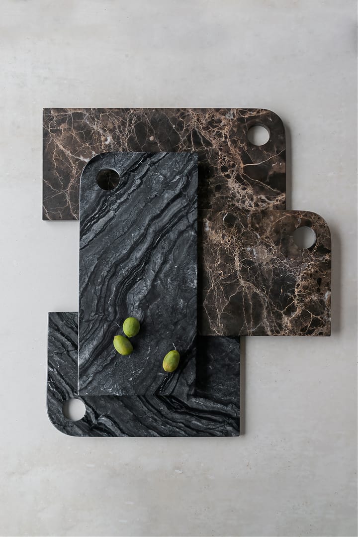 Marble serveringsbrett medium 20x30 cm, Black-grey Mette Ditmer