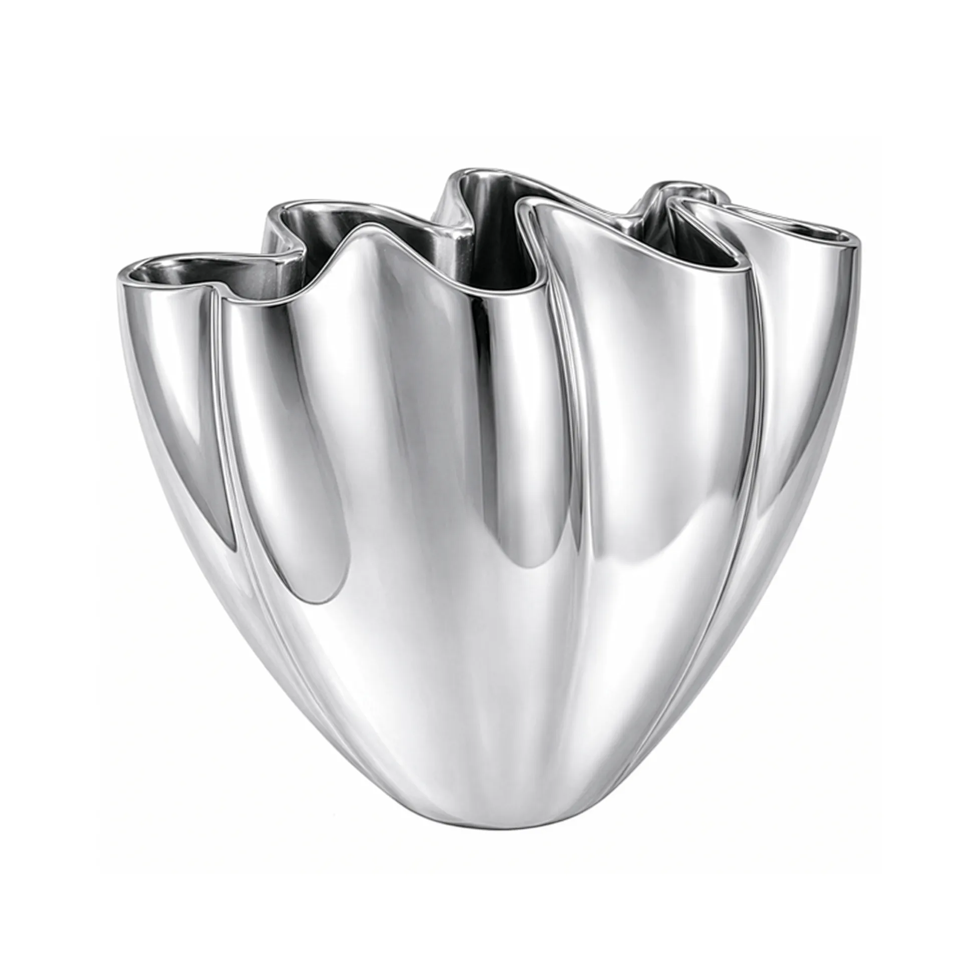 Mette Ditmer Shell vase Large, 30 cm, Chrome