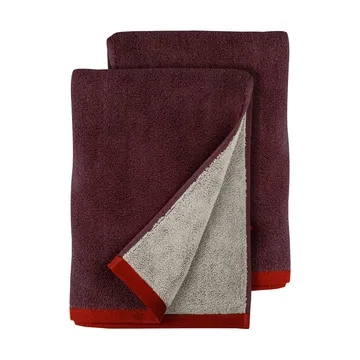 Soft gjestehåndkle 40x55 cm 2-pack - Red-Grey (rød-grå), 40x55 cm - Mette Ditmer