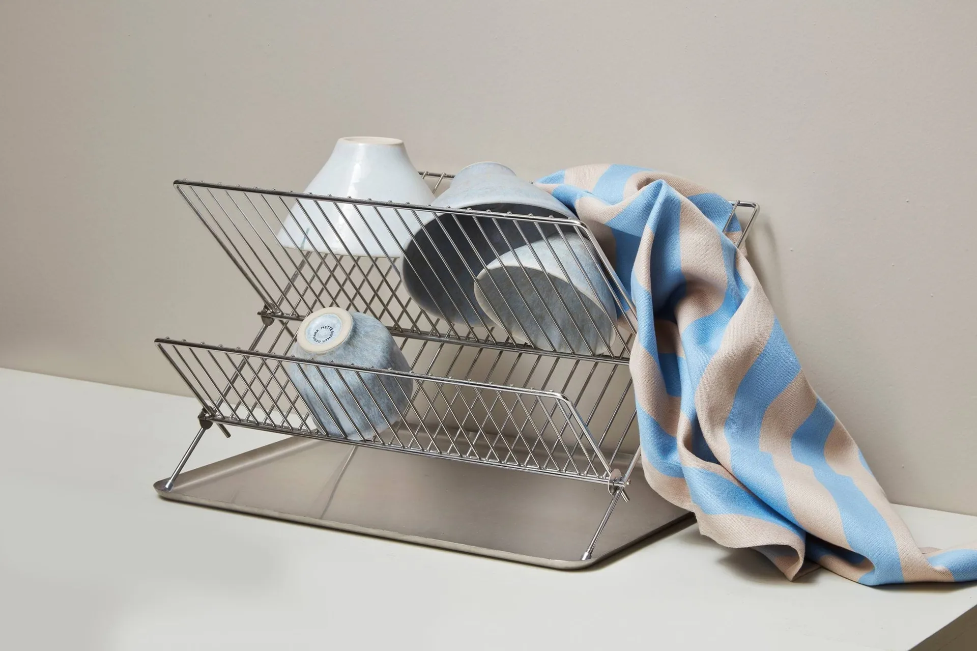 Stripes kjøkkenhåndkle 50x70 cm 2-pakning, Blue-Beige (blå-beige), 50x70 cm Mette Ditmer