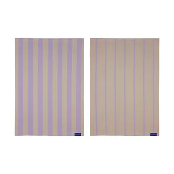 Stripes kjøkkenhåndkle 50x70 cm 2-pakning - Sand - Mette Ditmer