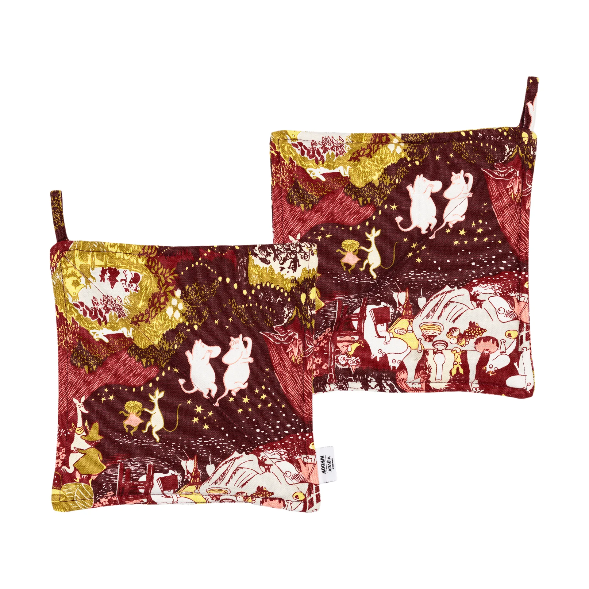 Festlige øyeblikk Mummitrollet grytekluter 2-pakk, 22x22 cm Moomin Arabia