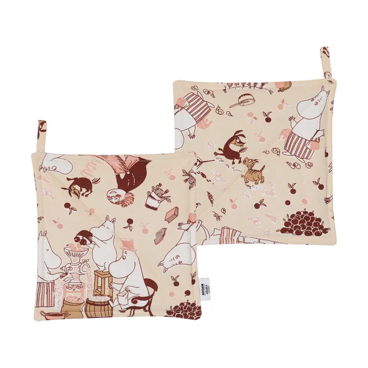 Grytekluter Mummi Husarbeid 2-pk - 22x22 cm - Moomin Arabia