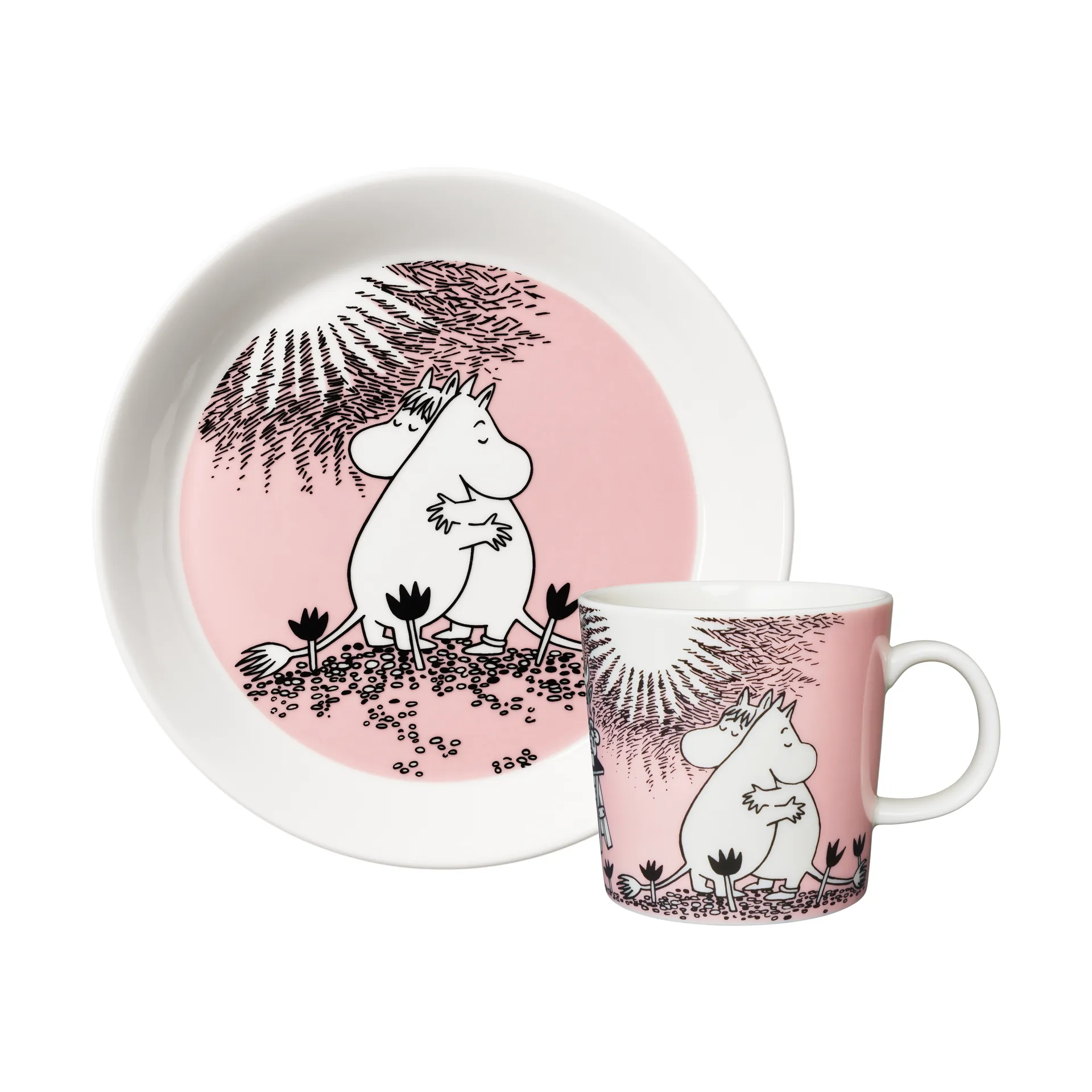 Kjærlighet 30 år Mummikopp & tallerken Limited Edition, 2 deler Moomin Arabia