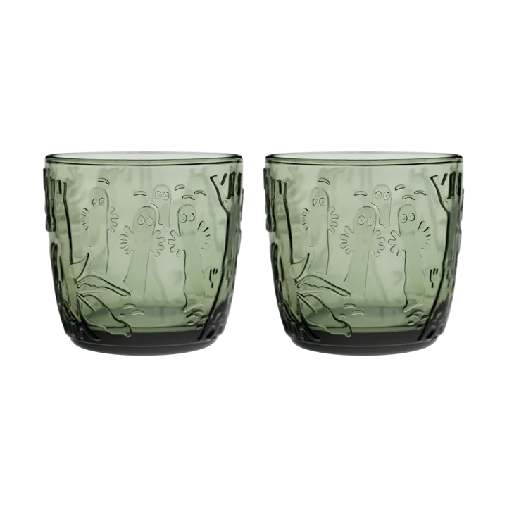 Mummi drikkeglass 28 cl 2-pack - Furugrønn - Moomin Arabia