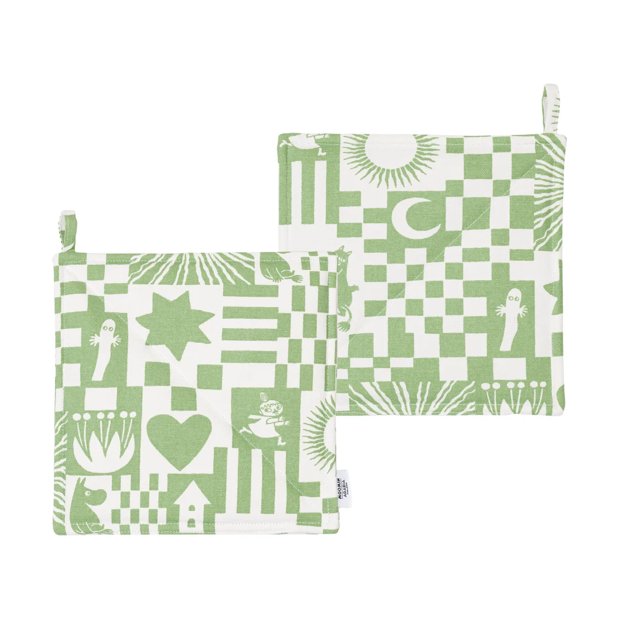 Moomin Arabia Mummi gryteklut Fest 22x22 cm, 2-pk Grønn