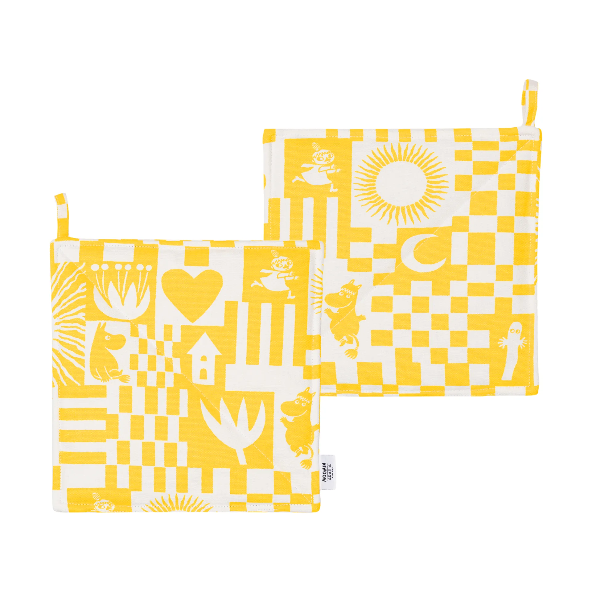 Mummi gryteklut Fest 22x22 cm, 2-pk, Gul Moomin Arabia