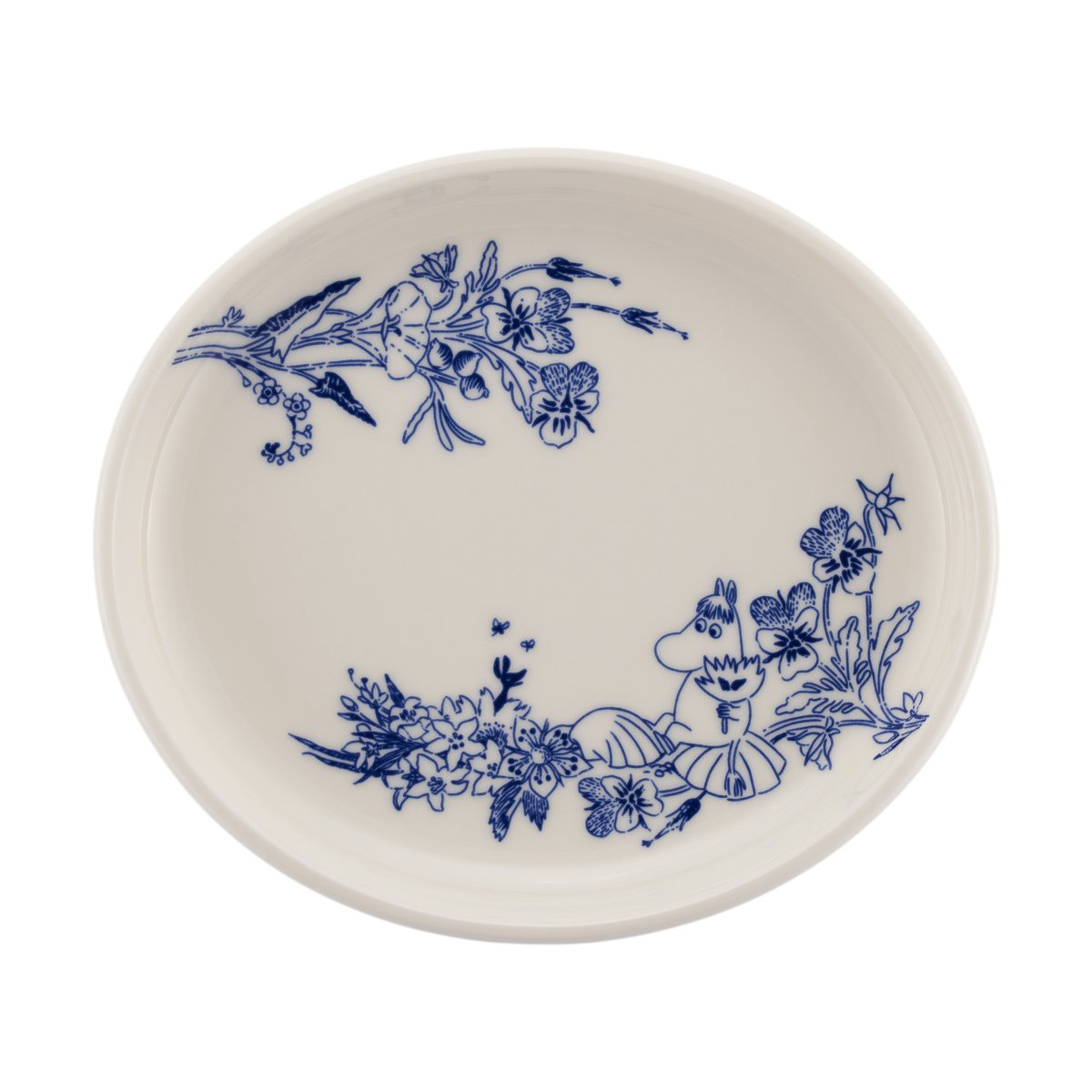 Moomin Arabia Mummi Haru tallerken oval 16 cm Blå-hvit
