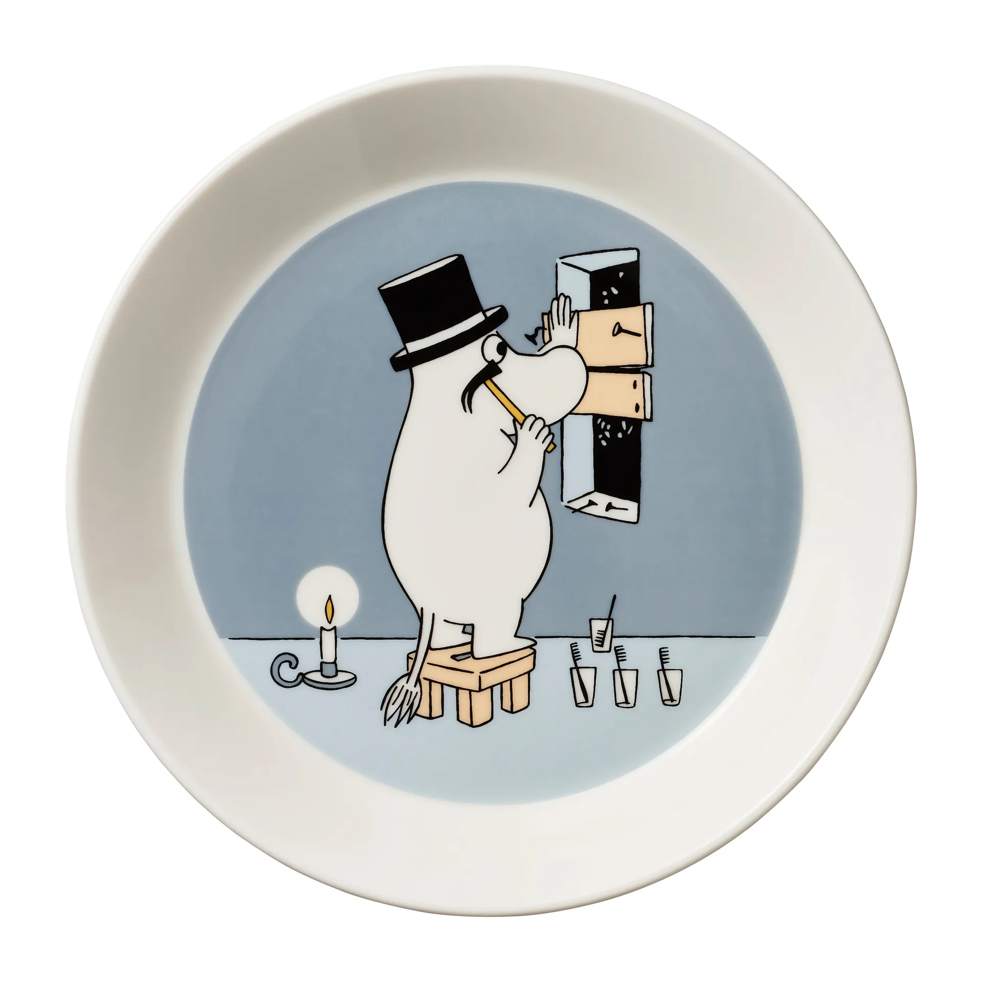 Mummitallerken Ø19 cm Mummipappa, Grå Moomin Arabia