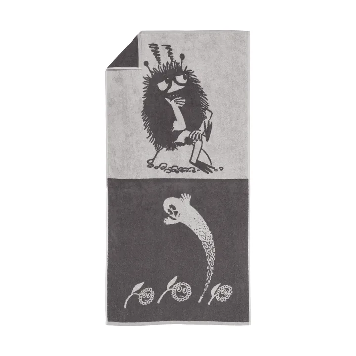 Mummitrollet badehåndkle 70 x 140 cm - Stinky, grå - Moomin Arabia