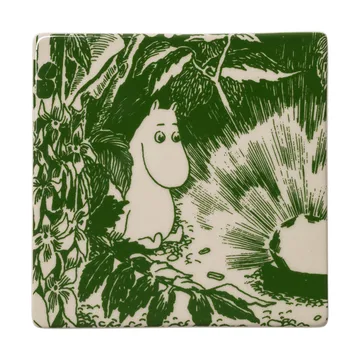Mystikens skog Mumin glassbrikker - Grønn, 10x10 cm, 2-pakning - Moomin Arabia