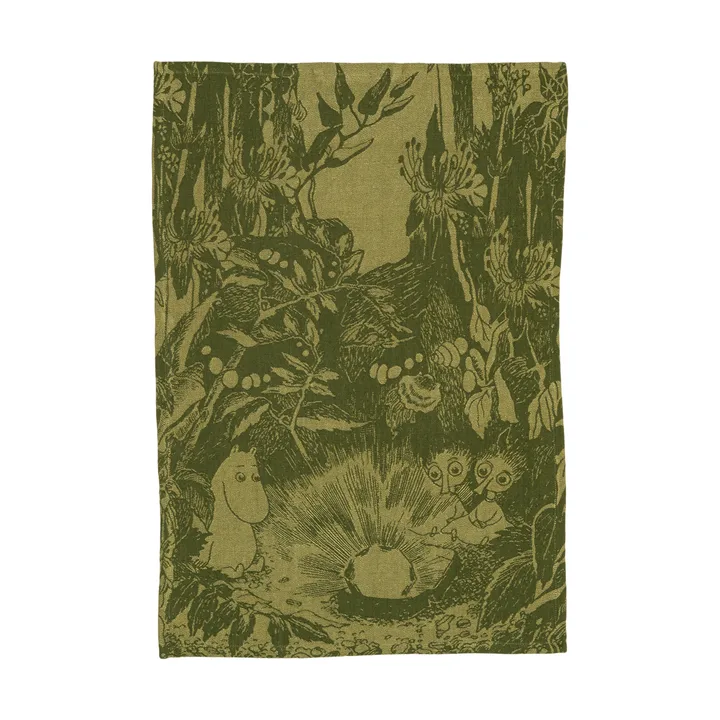 Mystikens skog Mumin kjøkkenhåndkle - Grønn, 45x65 cm - Moomin Arabia