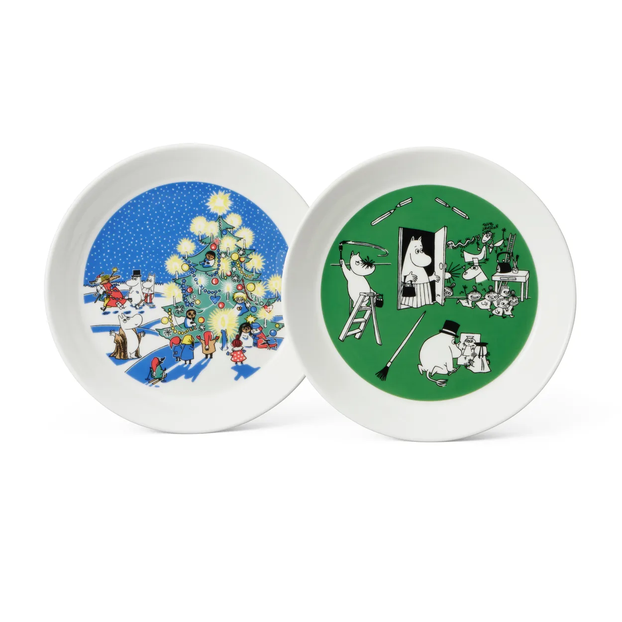 Moomin Arabia Tegning & Jul Mummitallerken 2 deler Ø19 cm