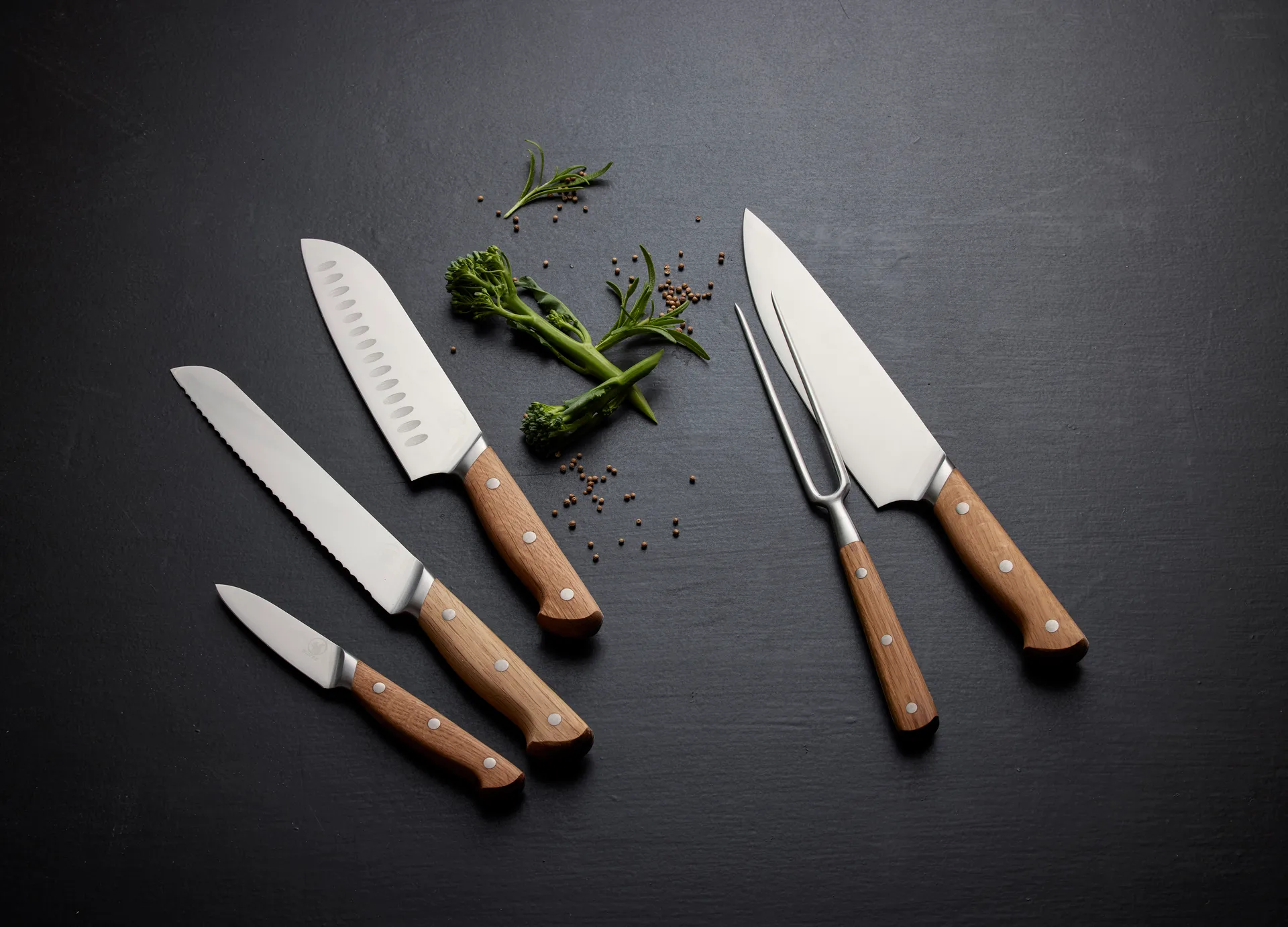 Foresta stekegaffel 28 cm, Rustfritt stål-eik Morsø