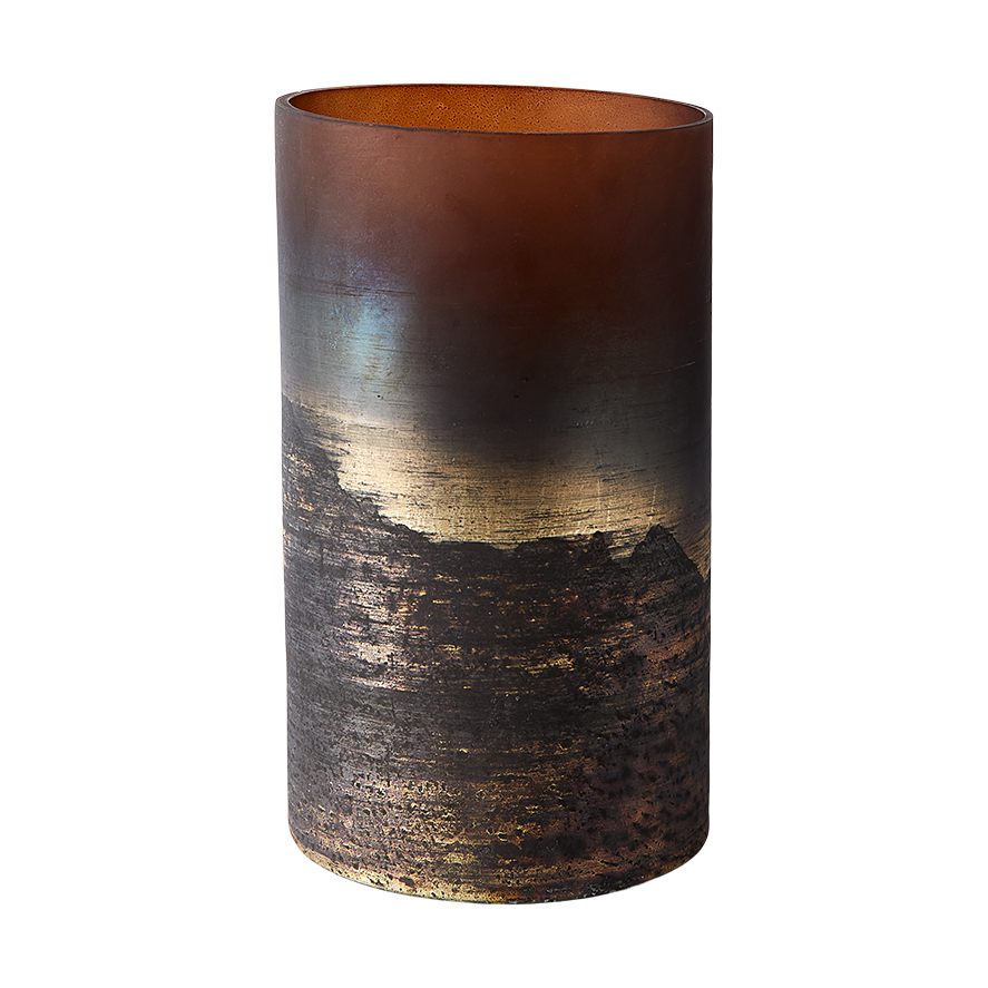 MUUBS Lana vase Ø14x25 cm Brown-gold