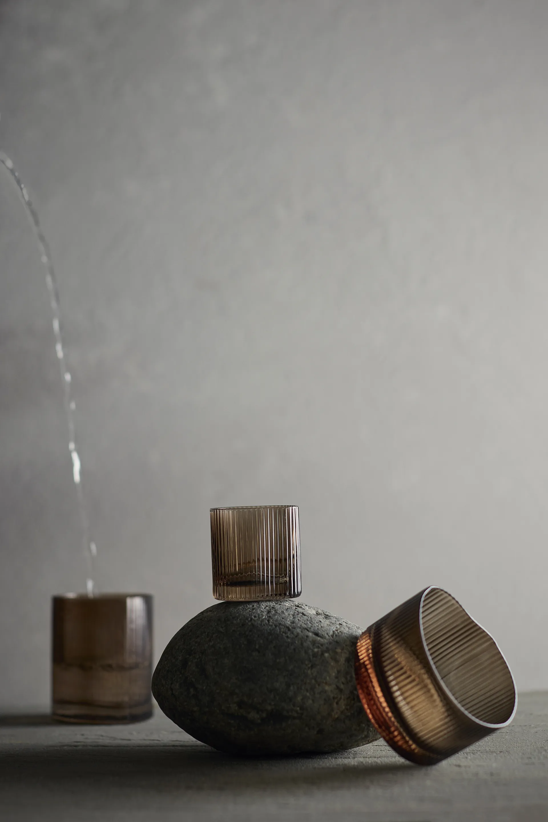 Ripe drikkeglass lavt 20 cl, Smoked brown MUUBS