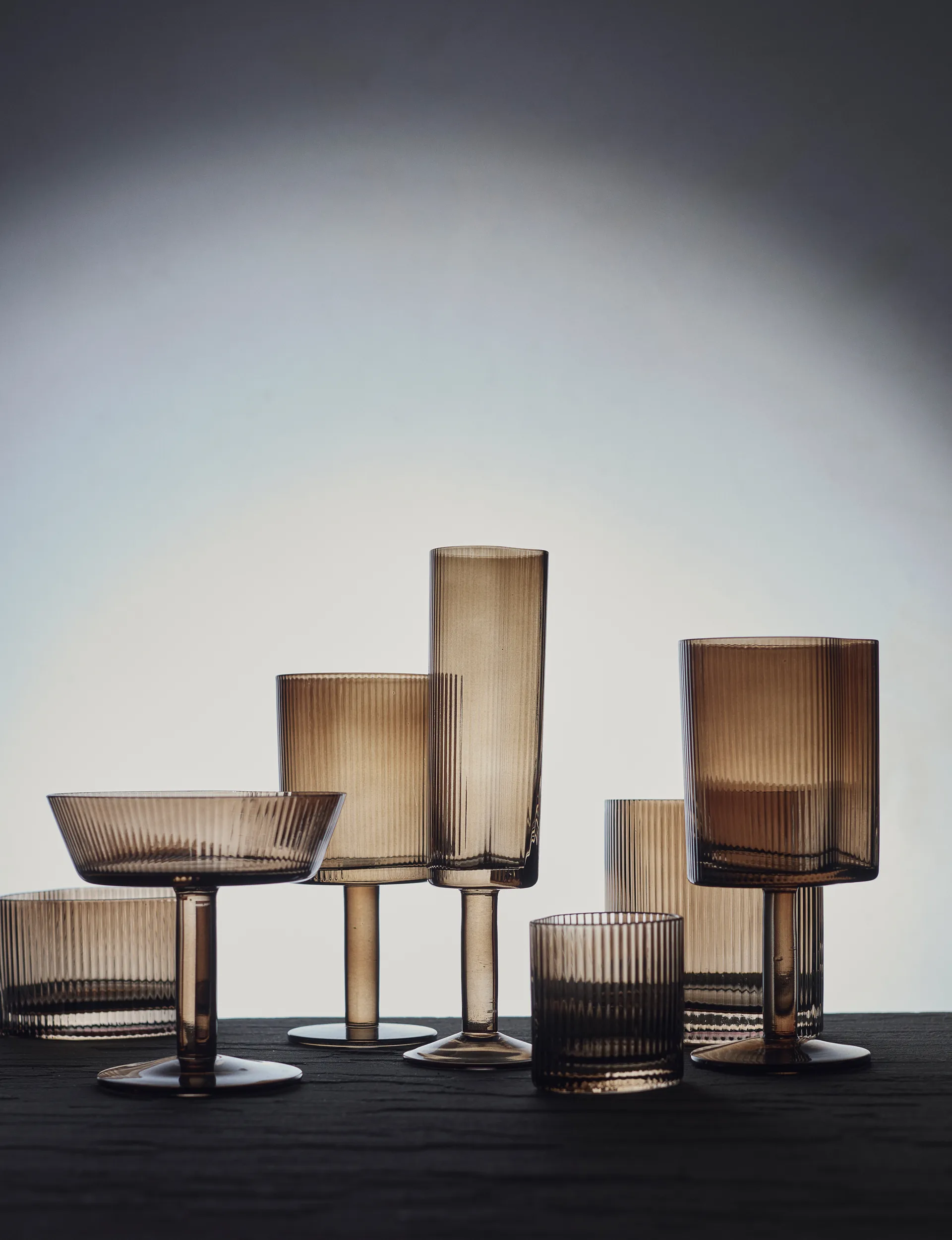 Ripe drikkeglass lavt 20 cl, Smoked brown MUUBS