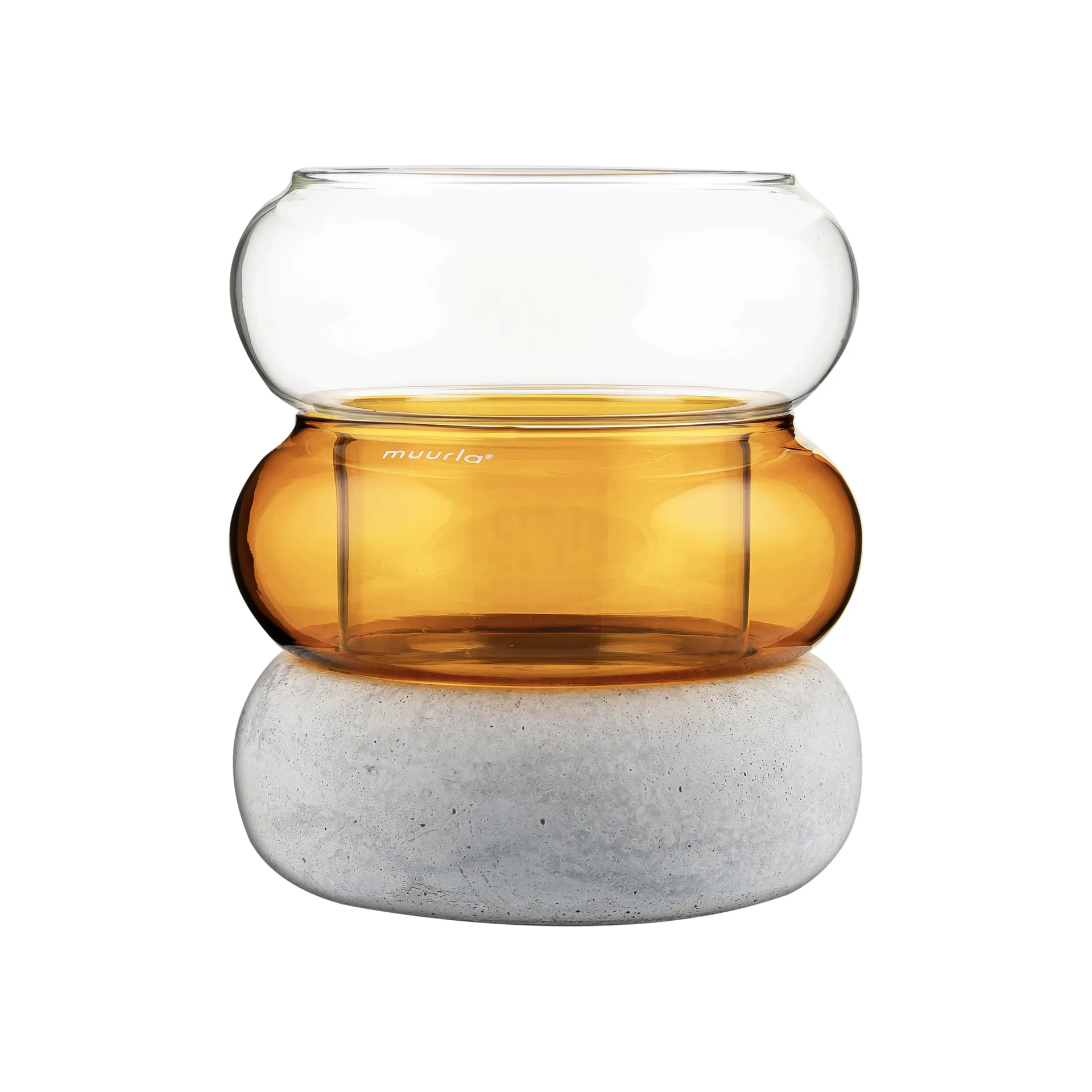 Bagel vase/lyslykt 12 cm, Amber Muurla