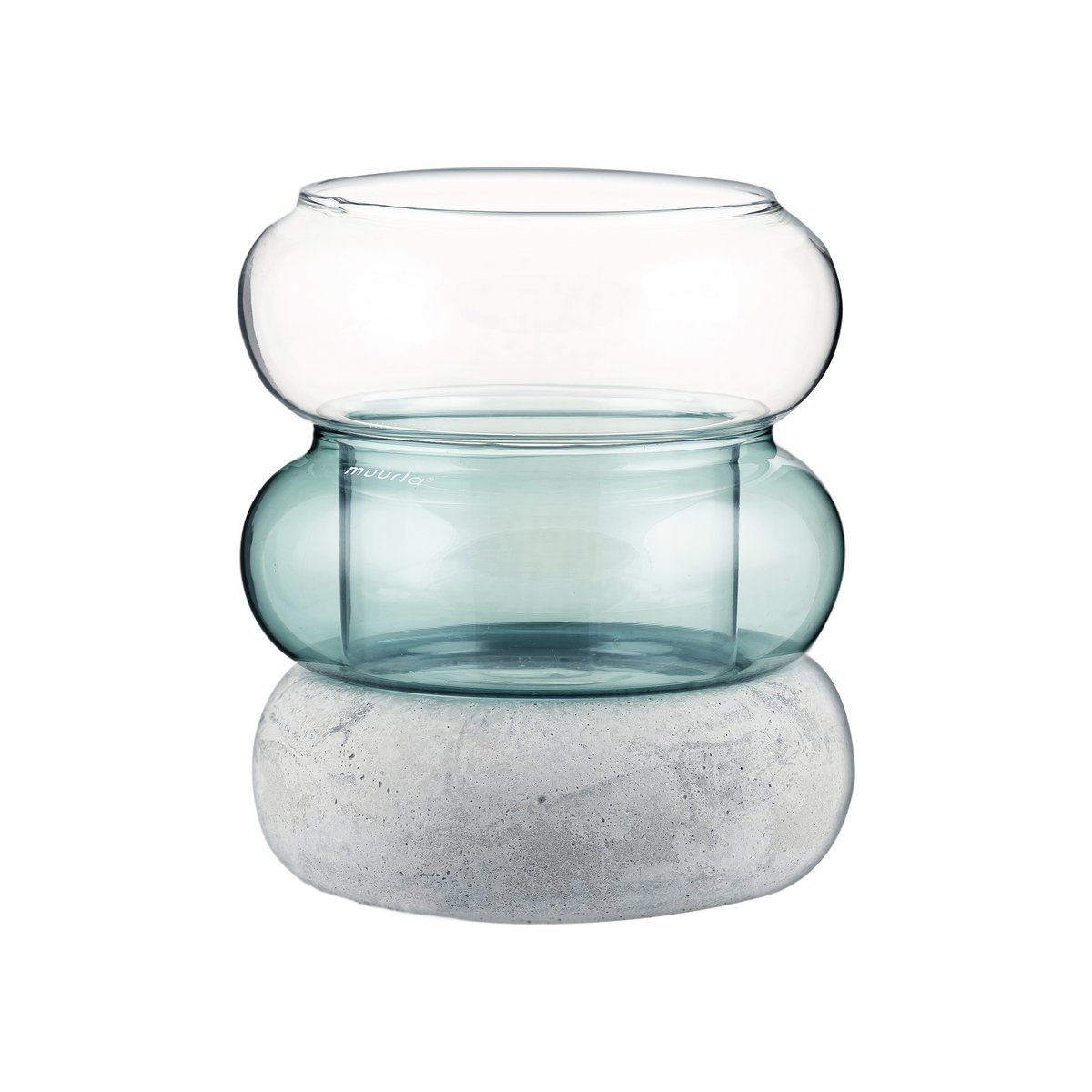 Muurla Bagel vase/lyslykt 12 cm Lake blue