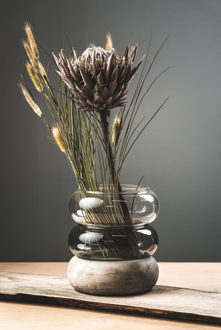 Bagel vase/lyslykt 22 cm, Grå Muurla