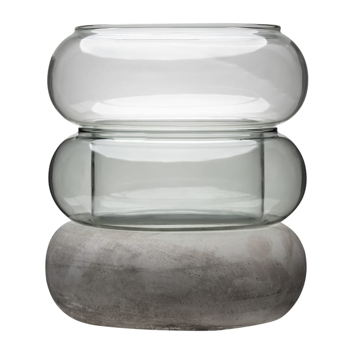 Bagel vase/lyslykt 22 cm, Grå Muurla