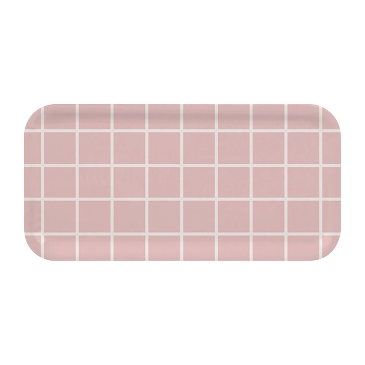 Muurla Checks & Stripes brett 13 x 27 cm Rosa-hvit