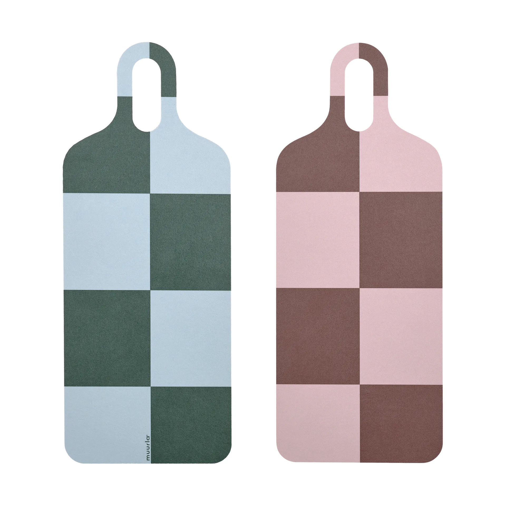 Checks & Stripes brett 13 x 33 cm, Brown-pink-green Muurla