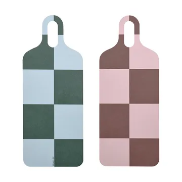 Checks & Stripes brett 13 x 33 cm - Brown-pink-green - Muurla