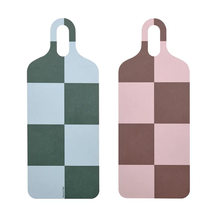 Checks & Stripes brett 13 x 33 cm - Brown-pink-green - Muurla
