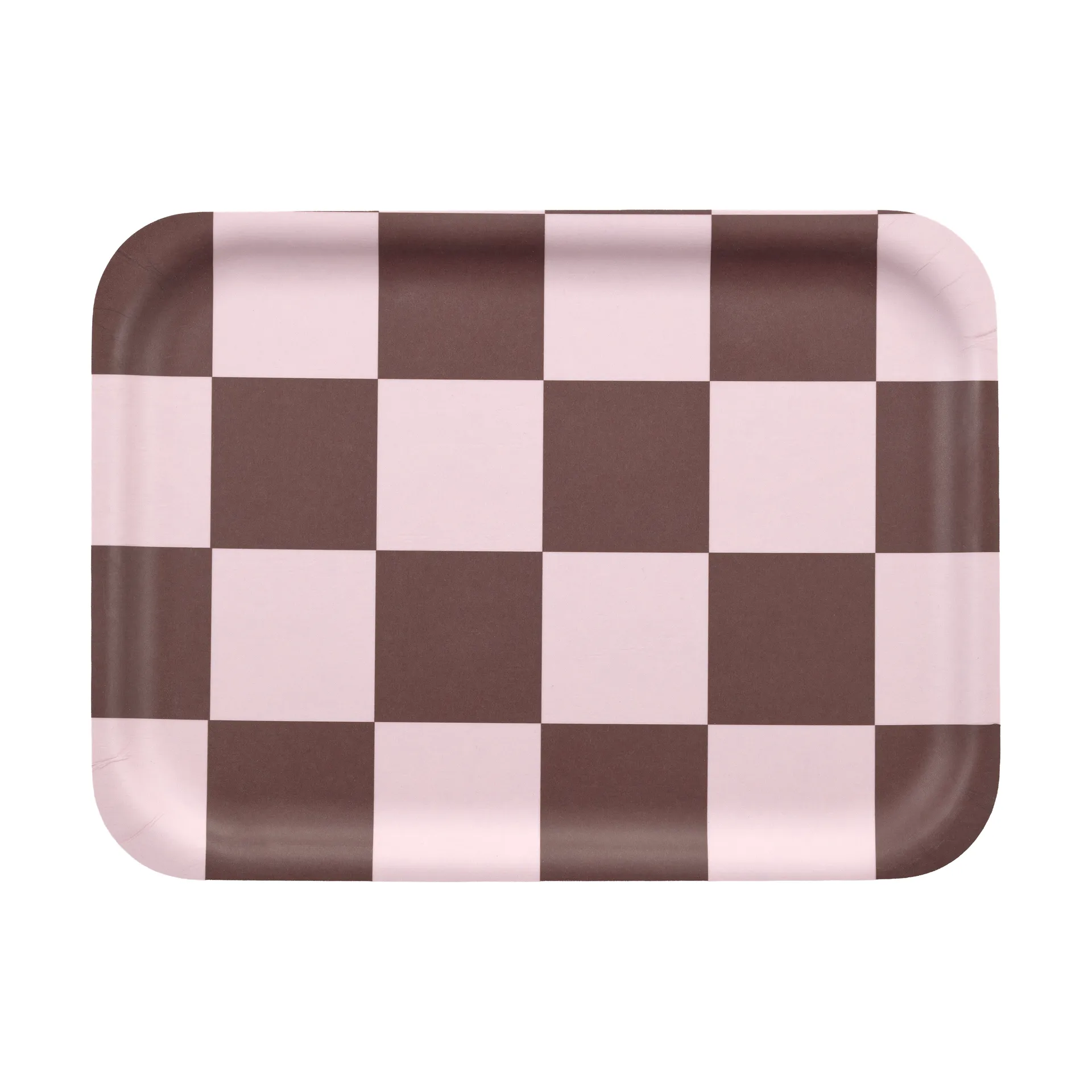 Checks & Stripes brett 20x27 cm, Brown-pink Muurla