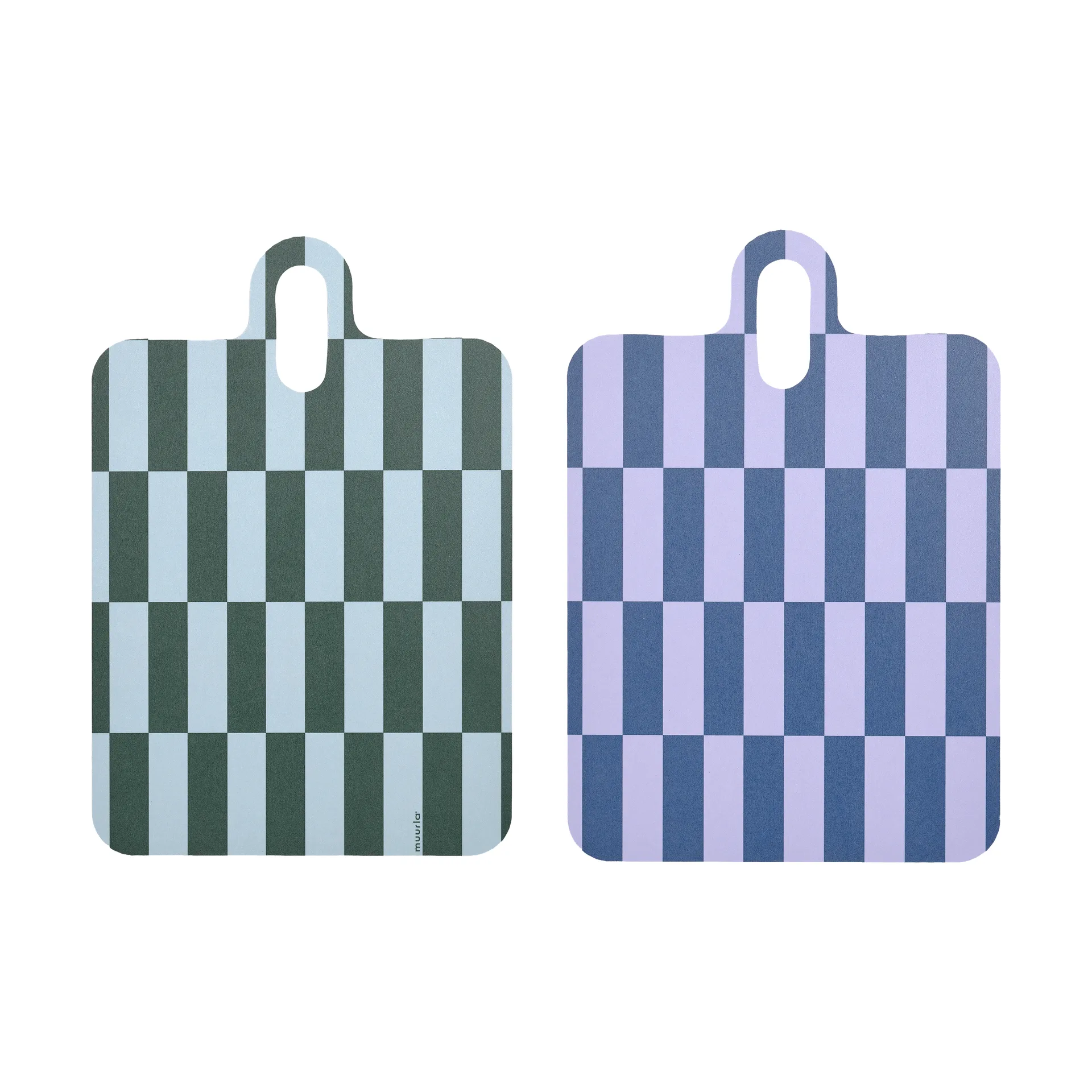 Checks & Stripes brett 21 x 31 cm, Lilac-blue-green Muurla