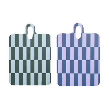 Checks & Stripes brett 21 x 31 cm - Lilac-blue-green - Muurla