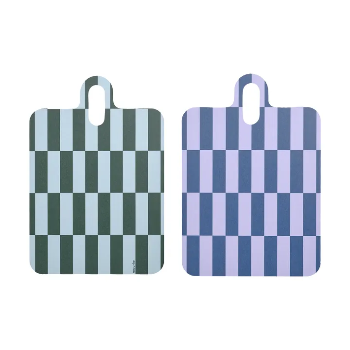Checks & Stripes brett 21 x 31 cm - Lilac-blue-green - Muurla