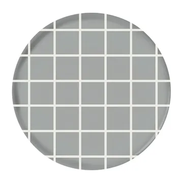 Checks & Stripes brett Ø 35 cm - Grå-hvit - Muurla