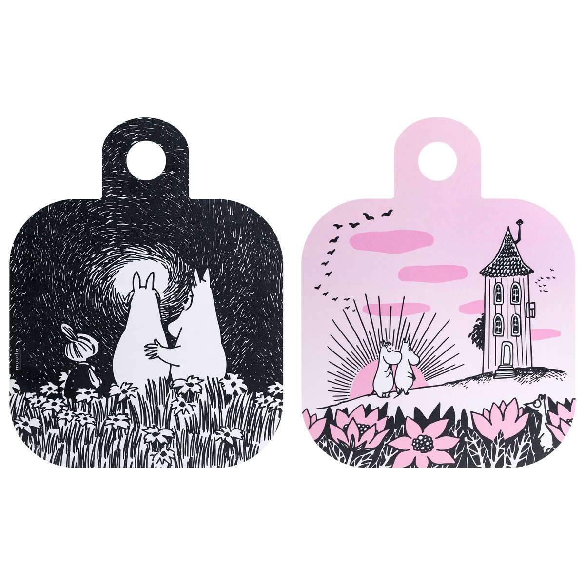 Muurla Chop & Serve Friendship brett 25x32 cm Svart-rosa