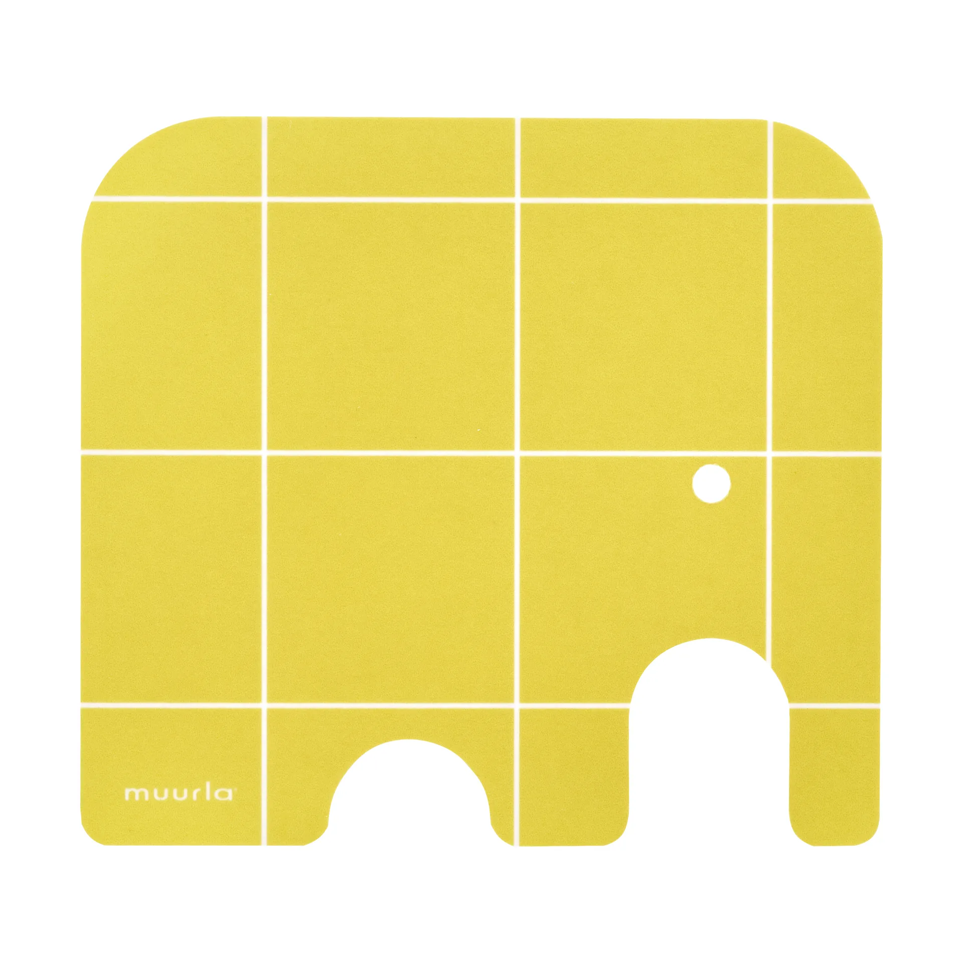 Elephant glassbrikke 11x10 cm, Yellow Muurla