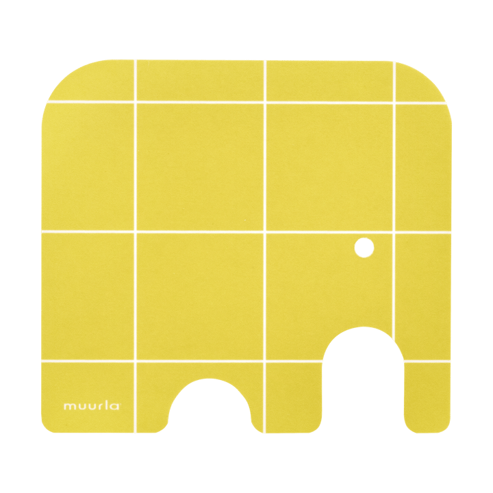 Elephant glassbrikke 11x10 cm, Yellow Muurla