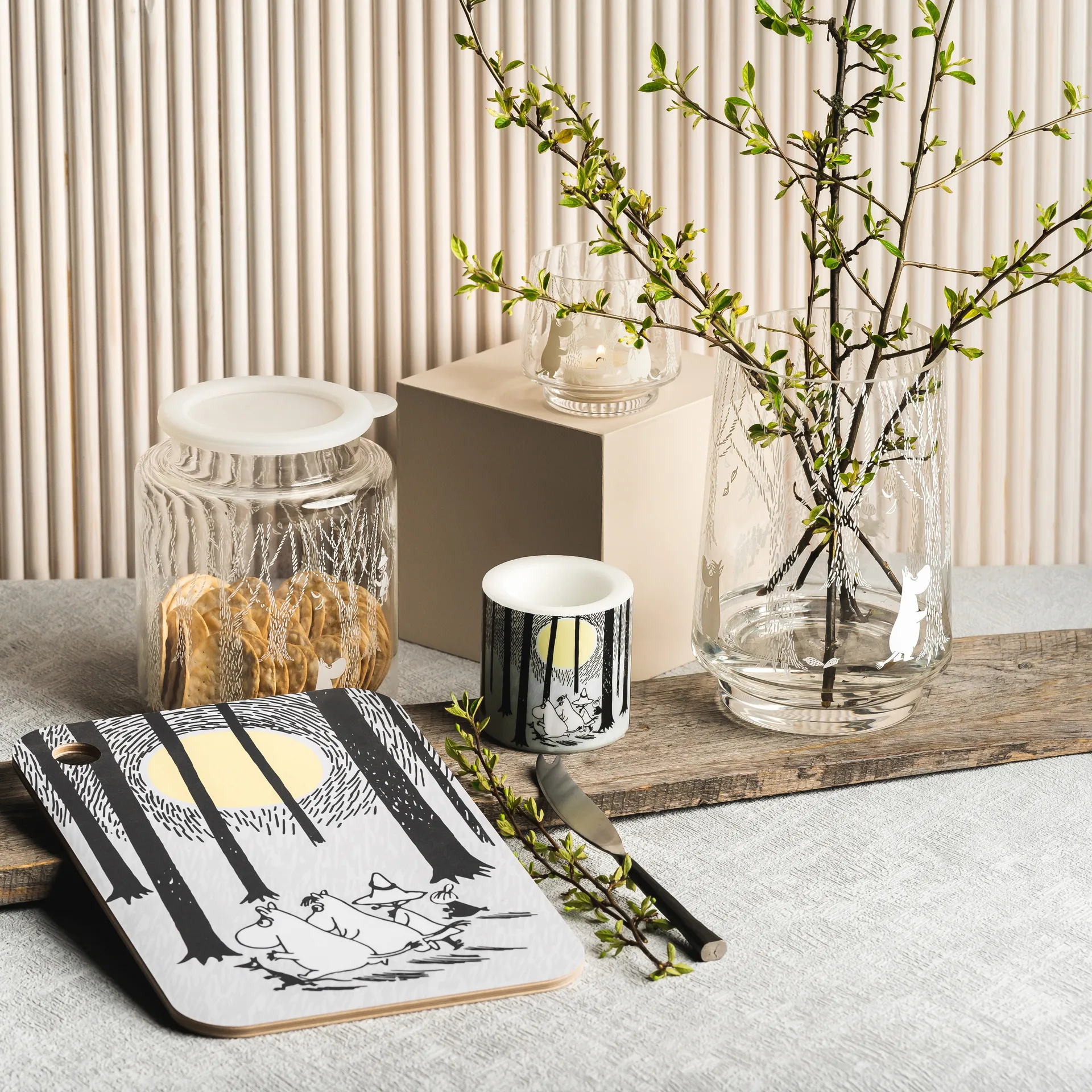 In the Woods glassboks med silikonlokk 17 cm, Klar-hvit Muurla