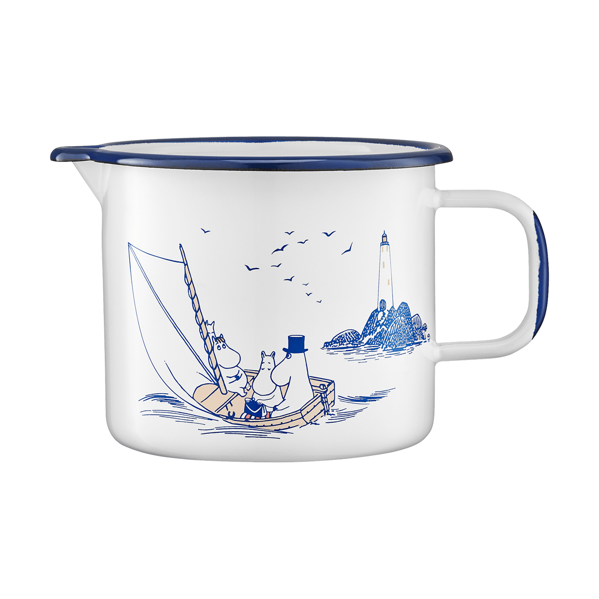 Muurla - Mummi mugge emalje 1,3L sjømenn hvit