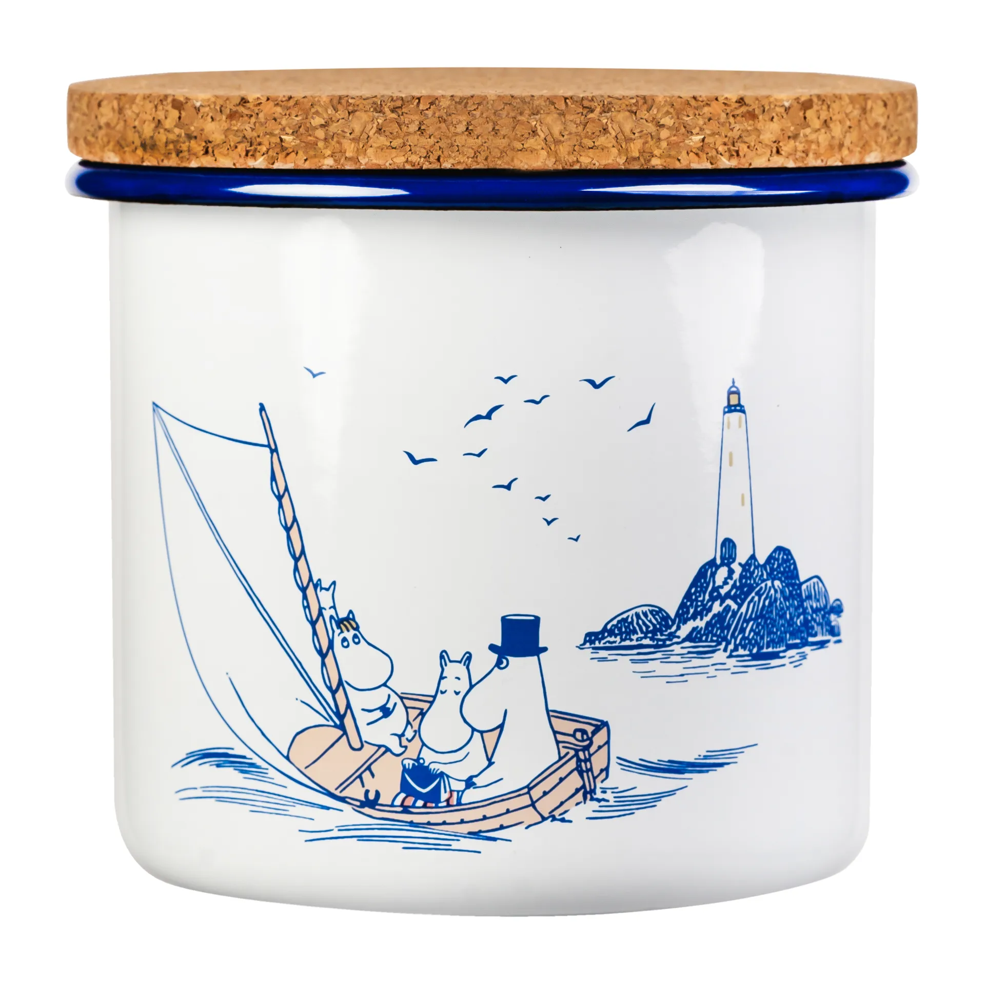 Moomin emaljekrukke med korklokk 1,3 l, Sailors Muurla