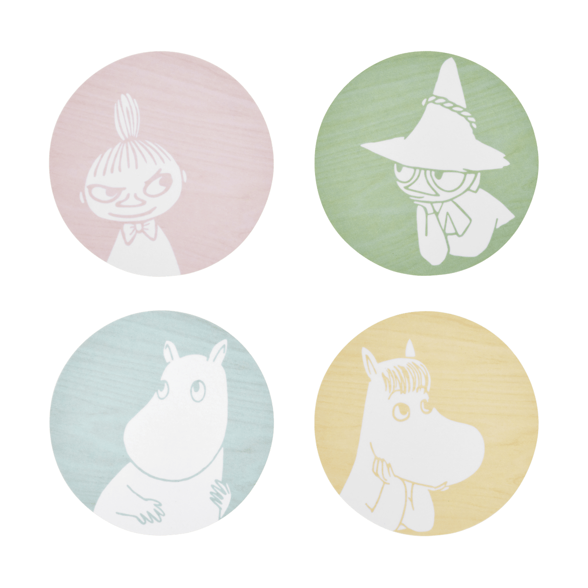 Muurla Moomin glassunderlag Ø10 cm 4-pakning Moomin characters