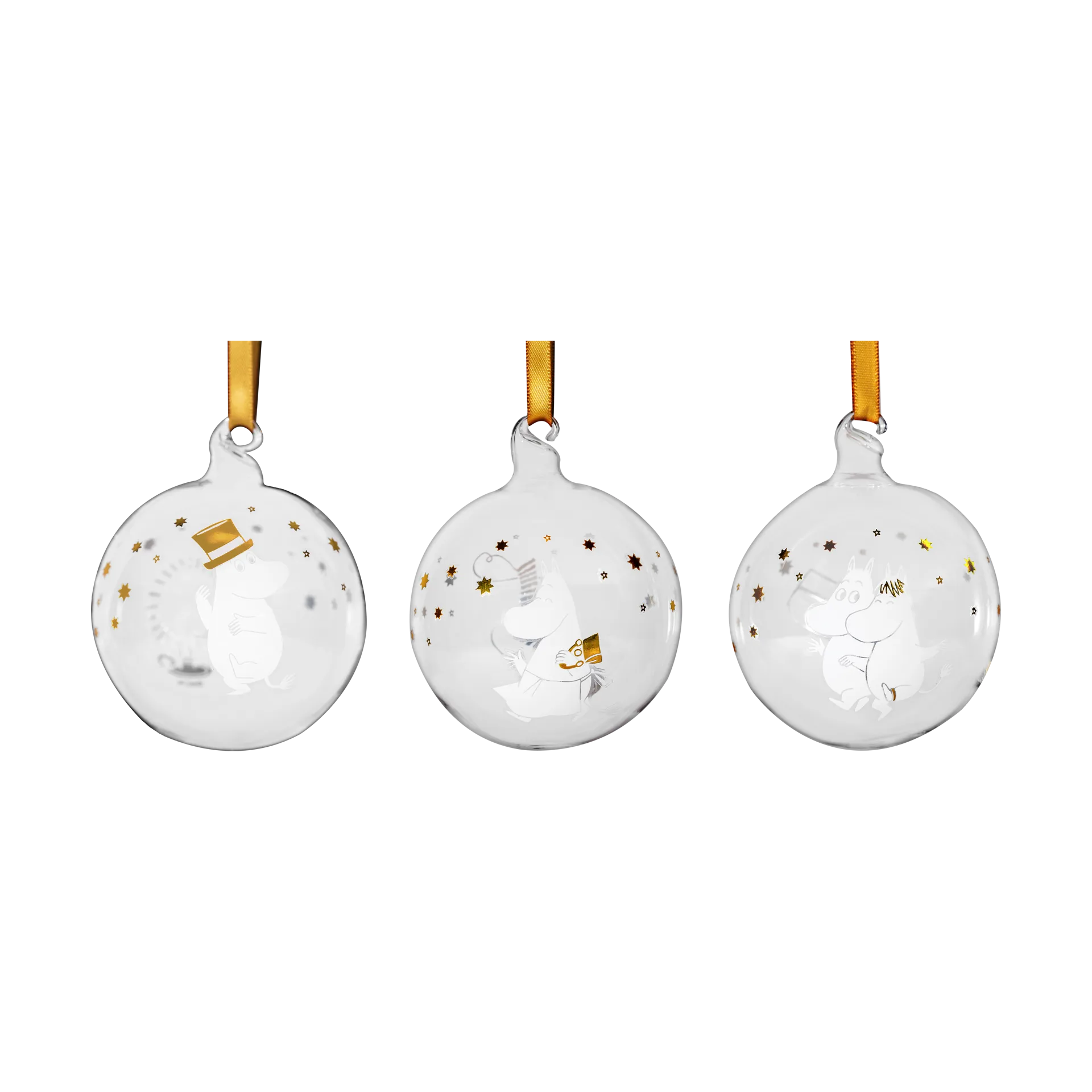 Moomin juletrekule Ø7 cm 3-pakning, Sparkling stars Muurla