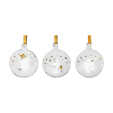 Moomin juletrekule Ø7 cm 3-pakning - Sparkling stars - Muurla