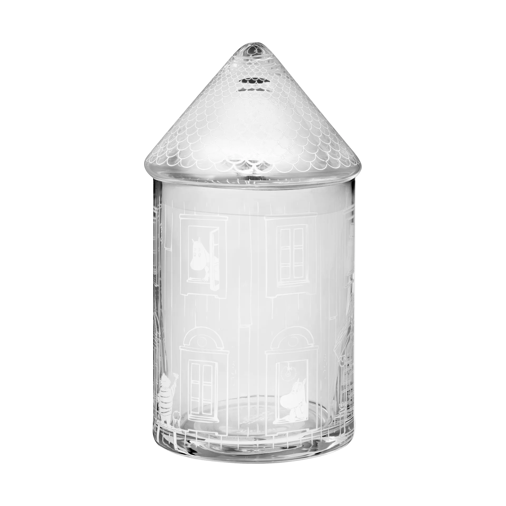 Mumin glasskrukke Ø9x18,5 cm, Moominhouse Muurla