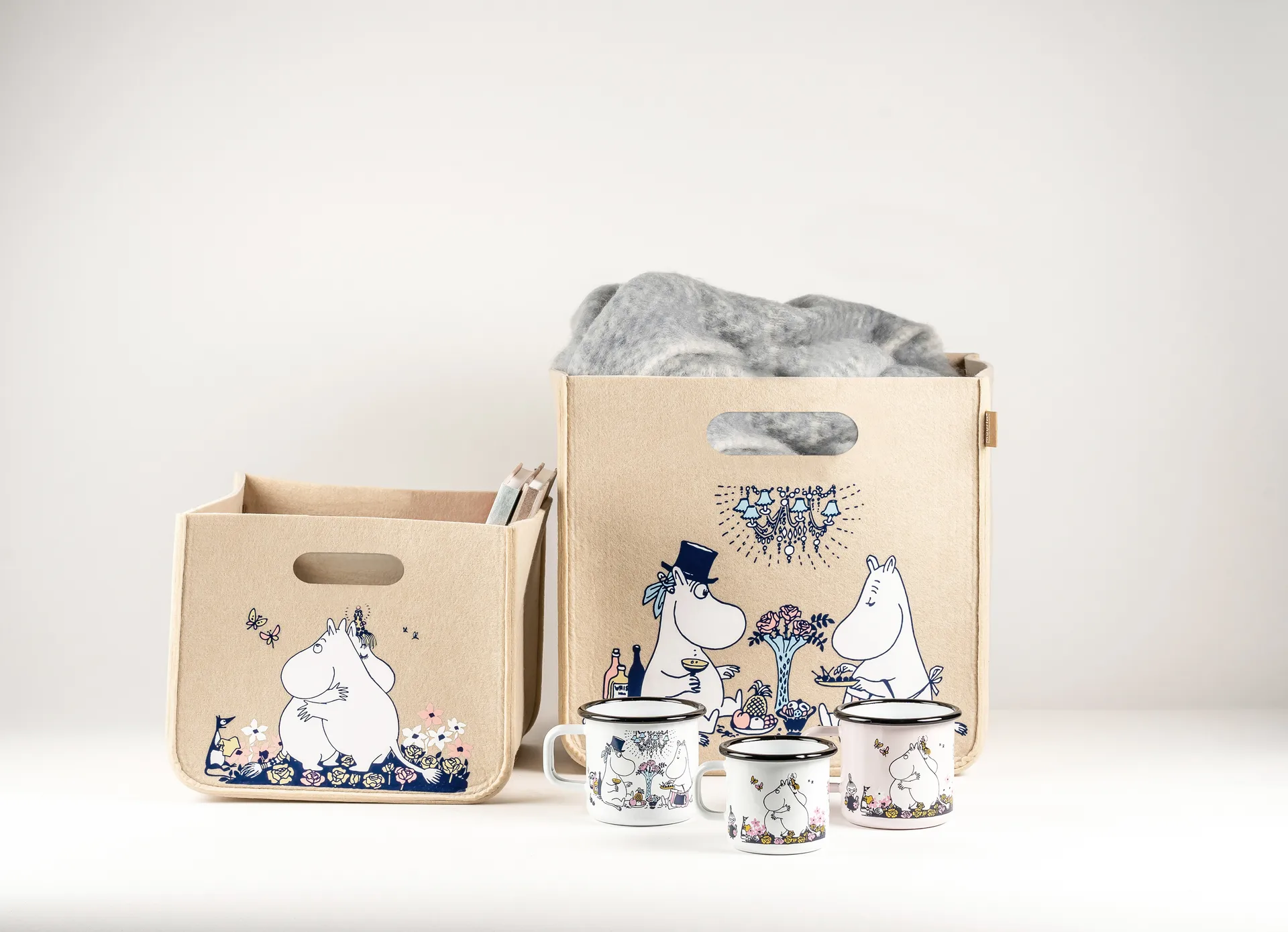 Mumin Hug oppbevaringskurv 26 x 26 cm, Beige Muurla