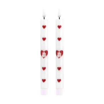 Mumin LED-kronelys 25 cm - Heart, 2-pack - Muurla