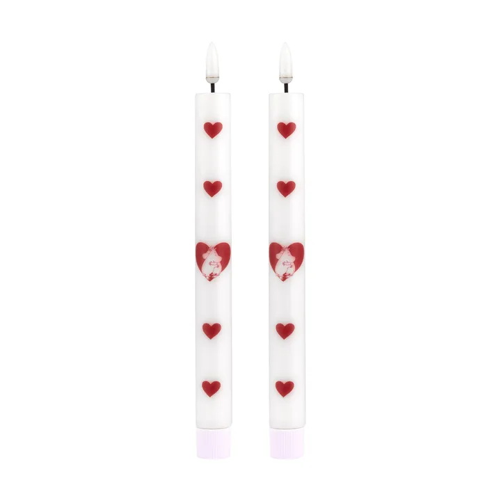 Mumin LED-kronelys 25 cm - Heart, 2-pack - Muurla
