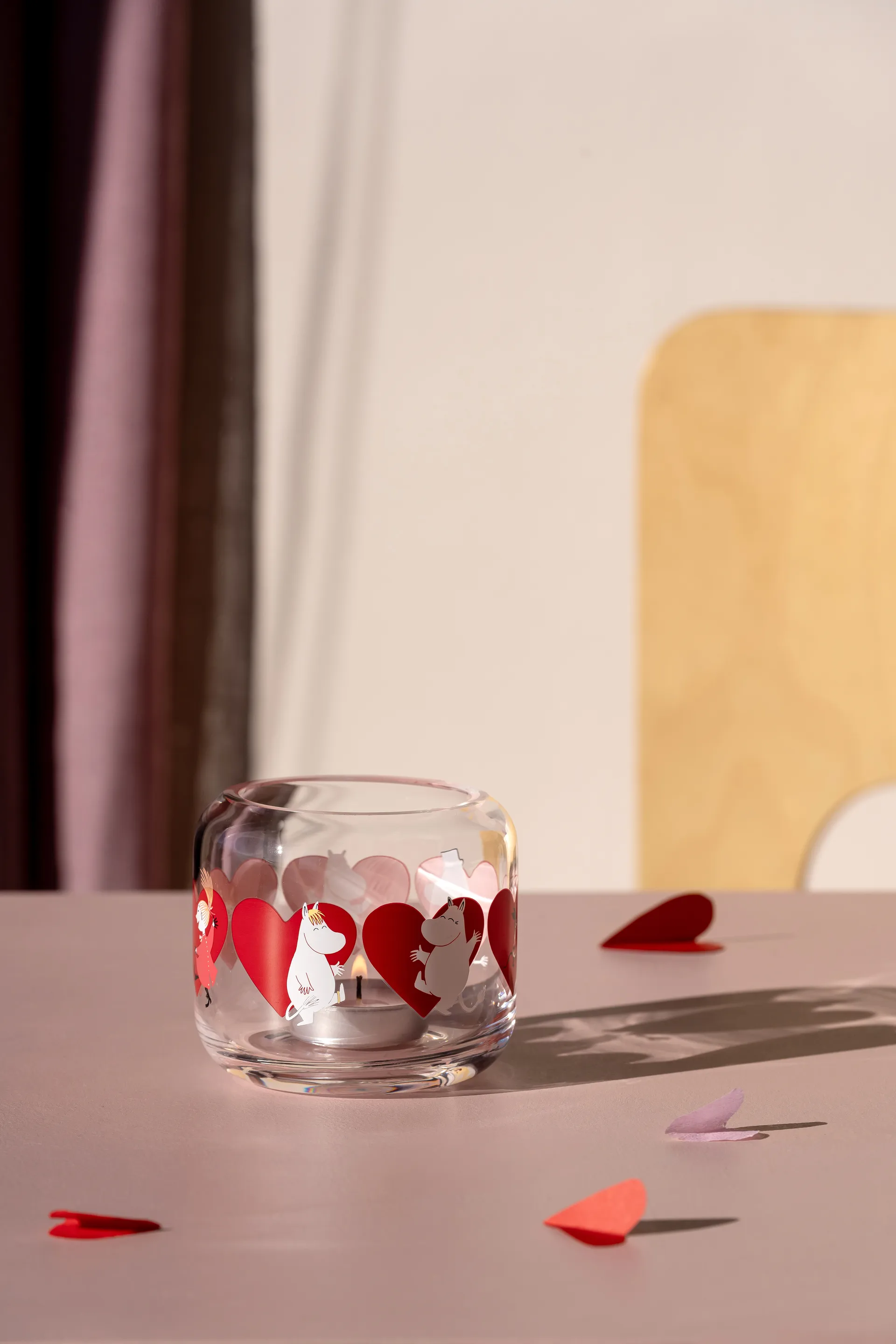 Mumin lyslykt Ø9x8 cm, Heart Muurla